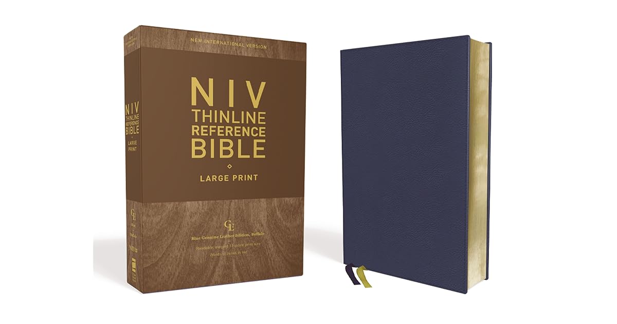 NIV, Thinline Reference Bible, Large Print, Genuine Leather, Buffalo