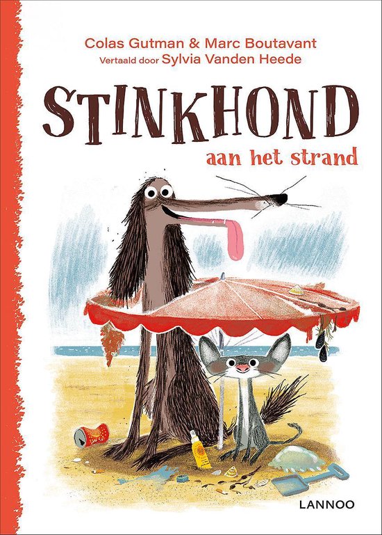 Stinkhond aan het strand