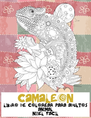 Libro de colorear para adultos - Nivel f�cil - Animal - Camale�n