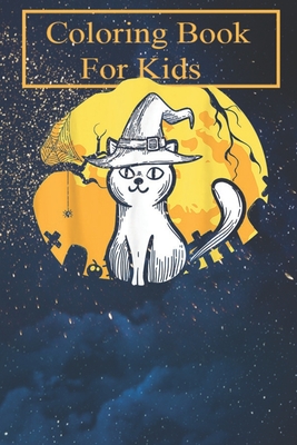 Coloring Book: Witch Cat -UxzHE For Kids Aged 4-8 - Fun with Colors and Animals! (Kids coloring book)