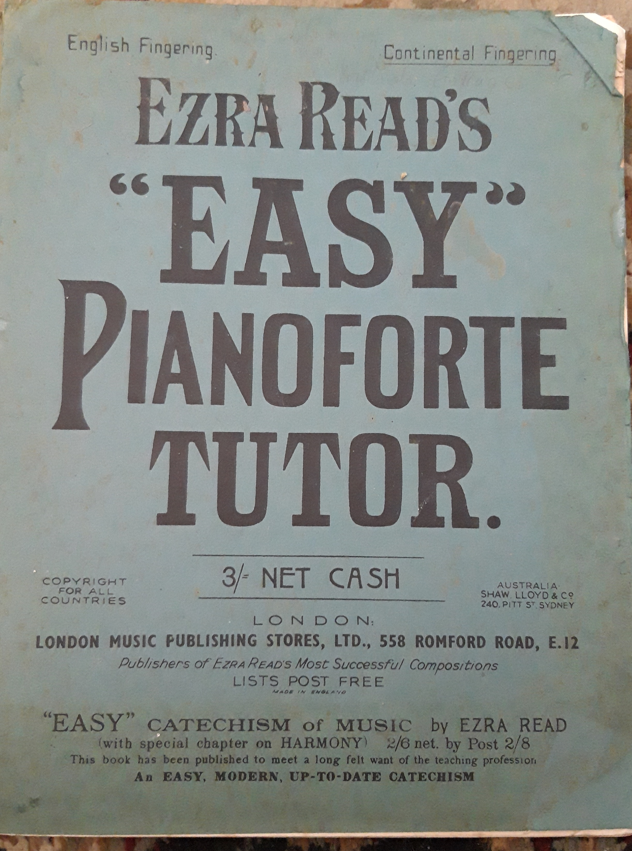 Ezra Read's "Easy" Pianoforte Tutor