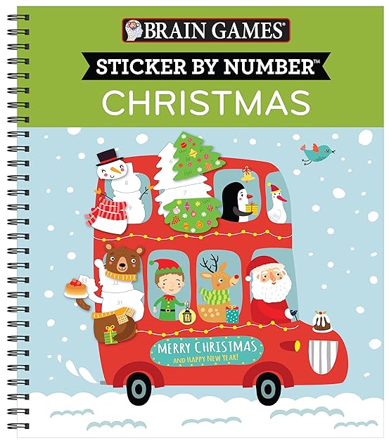 Brain Games - Sticker by Number: Christmas (Kids)