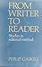 From Writer to Reader: Studies in Editorial Method