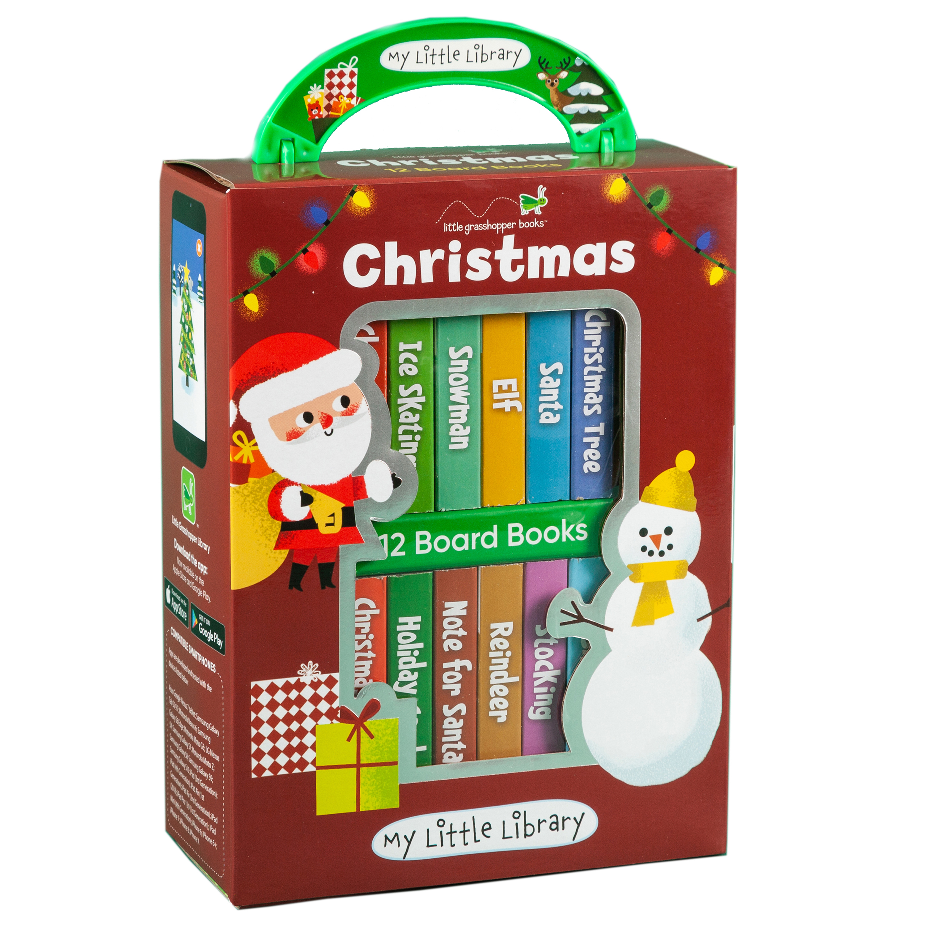 My Little Library: Christmas - 12 Mini Board Books for Babies & Toddlers | First Christmas Stories with Santa, Reindeer, Snowmen and more | Holiday Gift Set in Keepsake Box