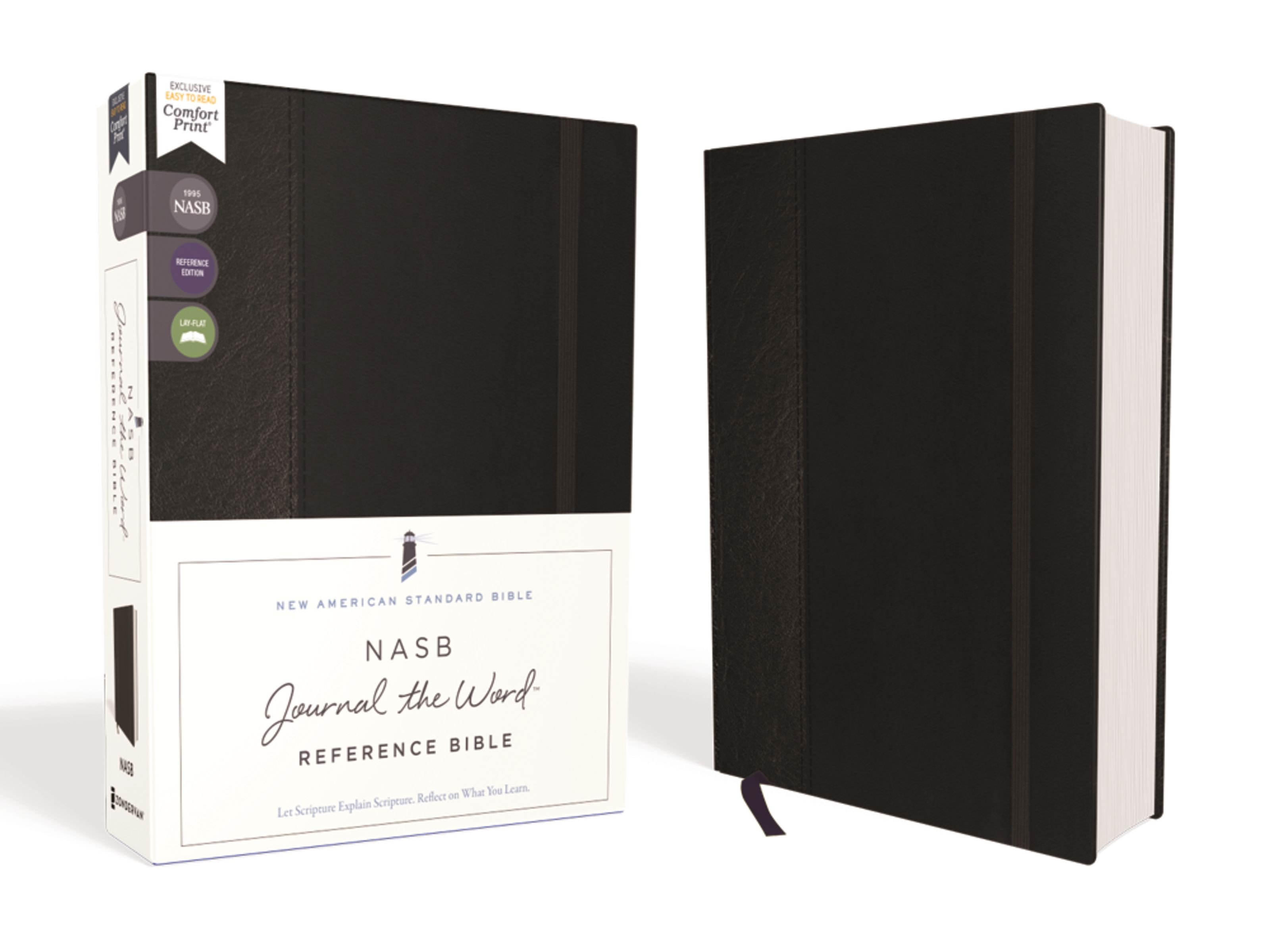 NASB, Journal the Word Reference Bible, Hardcover, Black, Elastic Closure, Red Letter, 1995 Text, Comfort Print: Let Scripture Explain Scripture. Reflect on What You Learn.