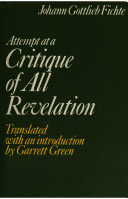 Attempt at a Critique of all Revelation (Hardcover)