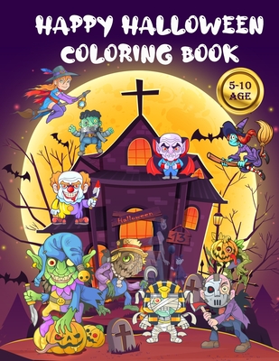Halloween Coloring Book for kids - Hapy hallowen: Happy Halloween - 50 Designs 100 Pages (Printed On One Side-Safe For Markers) Including Witches, Ghosts, Pumpkins, Vampire and More - 101 page 8.5" x 11"