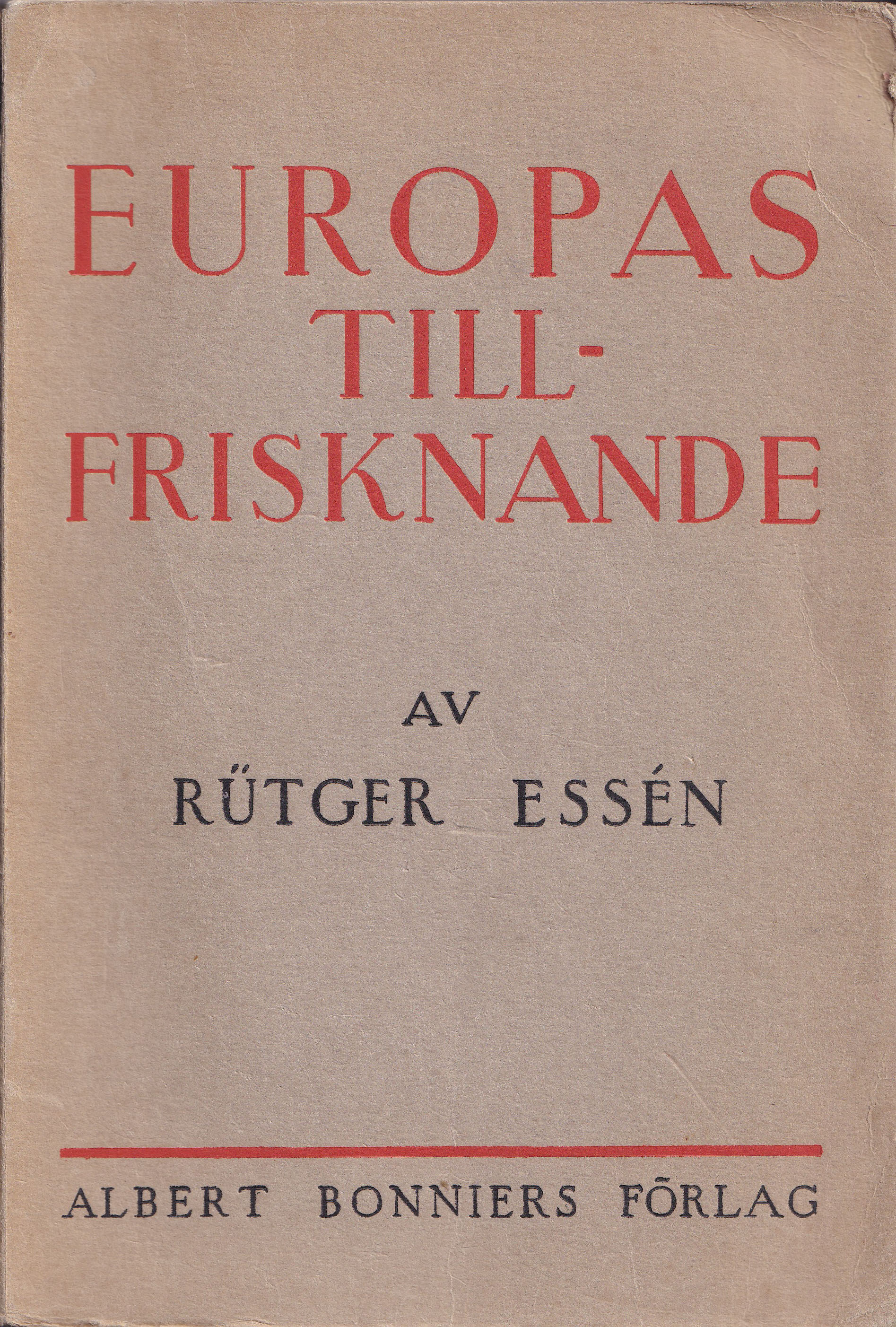 Europas tillfrisknande (Unknown Binding)