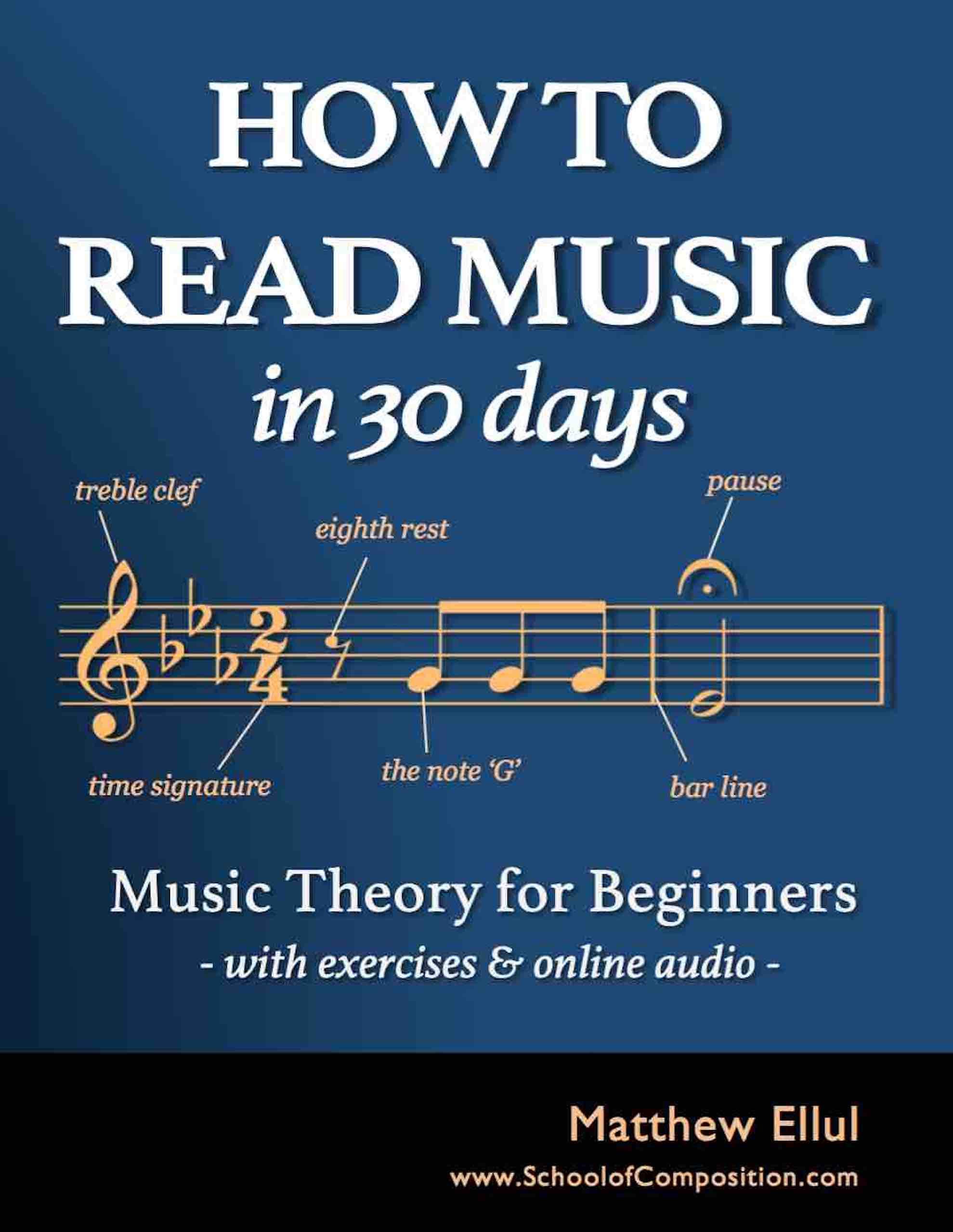 How to Read Music in 30 Days: Music Theory for Beginners - with Exercises & Online Audio (Practical Musical Theory Book 1)