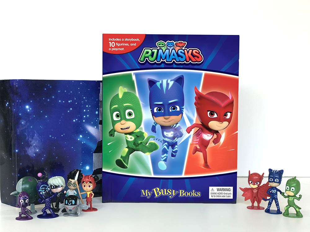 PJ Masks My Busy Books - Storybook, 10 figurines, playmat (Board book)