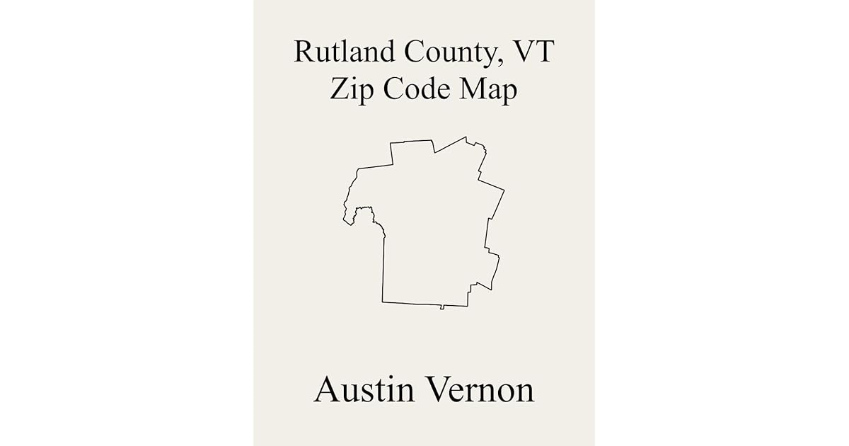 Rutland County, Vermont Zip Code Map Includes Brandon, Castleton