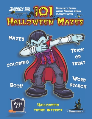 Halloween Maze Book for Kids Ages 4-8: 101 Puzzle Pages. Custom Art Interior. Cute fun gift! Dabbing Blue Dracula. SUPER KIDZ (MS15)