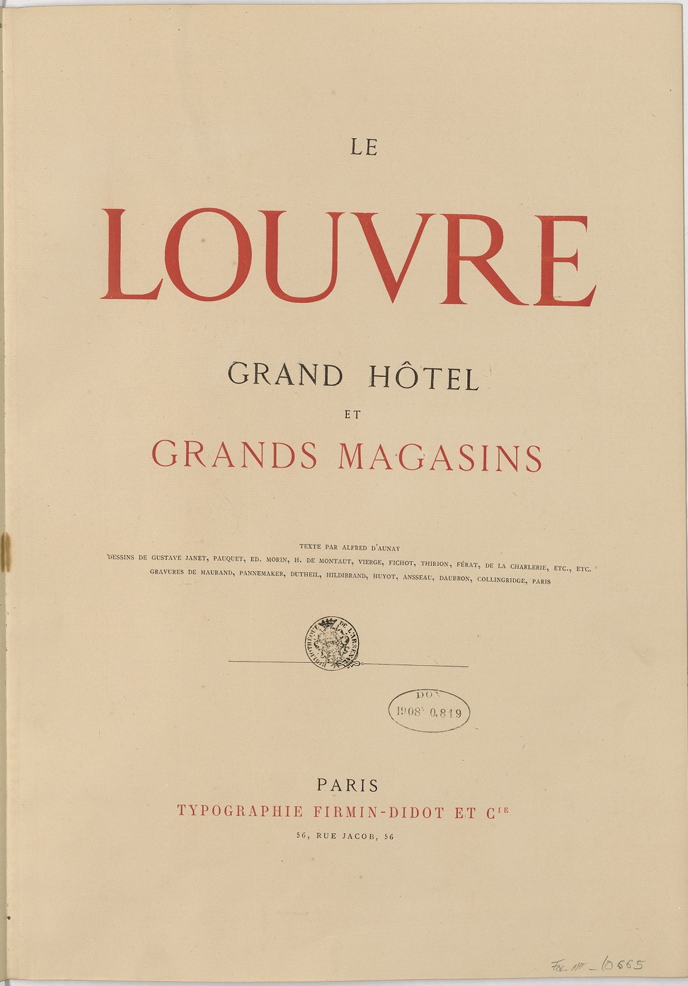Le Louvre, grand hôtel et grands magasins (Hardcover)