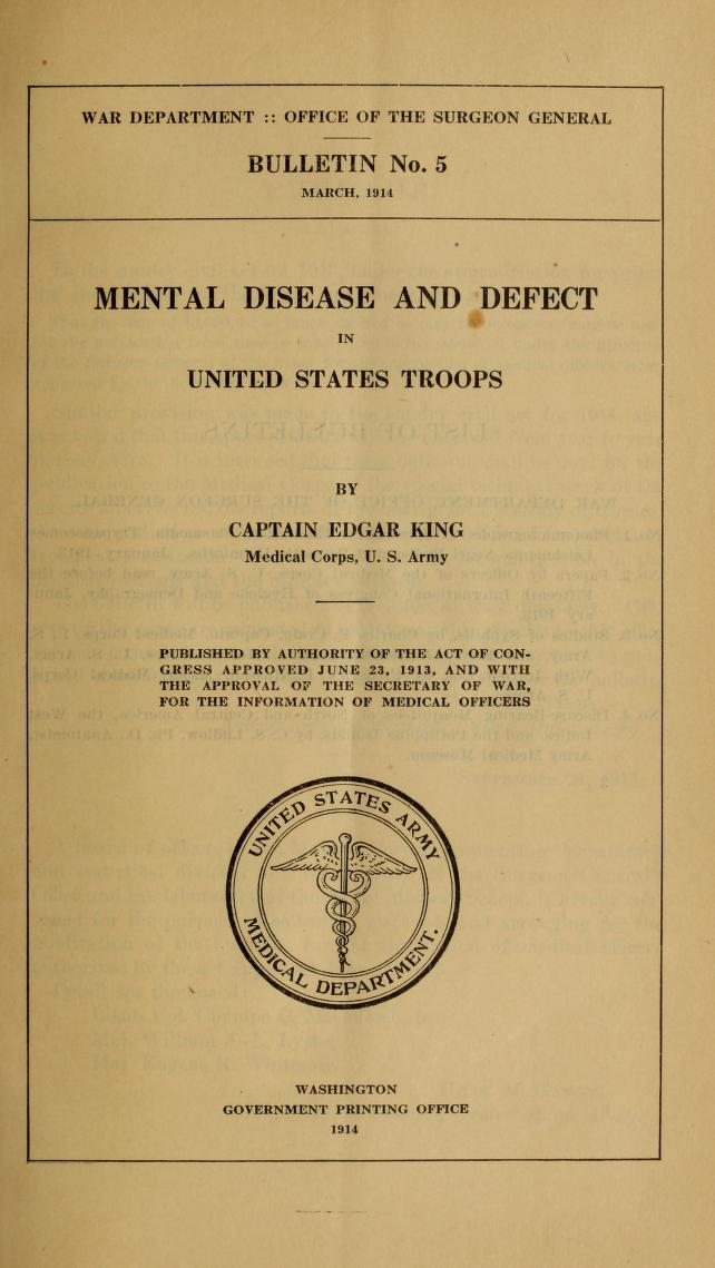 Mental Disease and Defect in United States Troops (Unknown Binding)