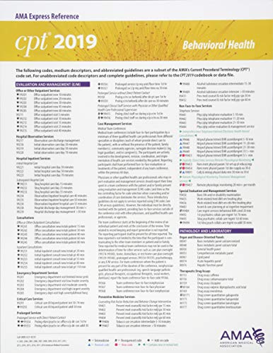 Erc-CPT 2019 Behavioral Health by American Medical Association, American Medical Association Press