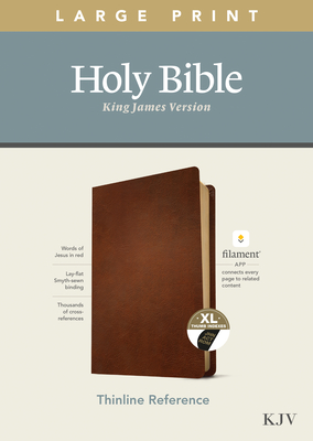 KJV Large Print Thinline Reference Bible, Filament Enabled (Genuine Leather, Brown, Indexed, Red Letter): Includes Free Access to the Filament Bible ... Notes, Devotionals, Worship Music, and Video