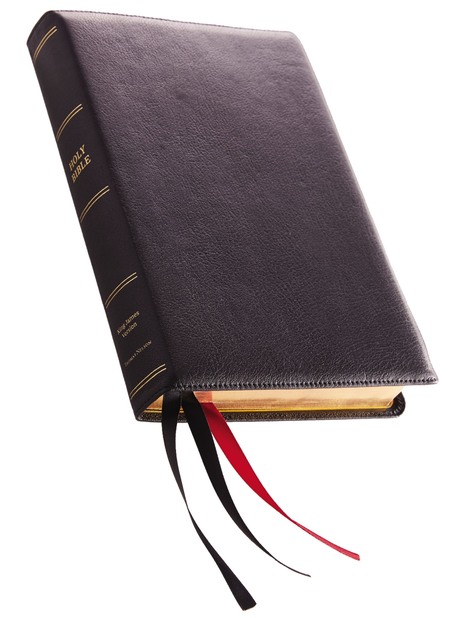 KJV Holy Bible: Giant Print Thinline Bible, Black Premier Goatskin Leather, Premier Collection, Red Letter, Comfort Print: King James Version (Larger Print)
