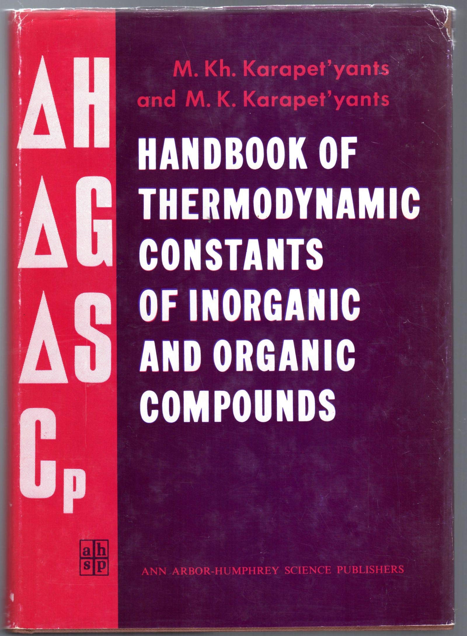 Thermodynamic Constants of Inorganic and Organic Compounds