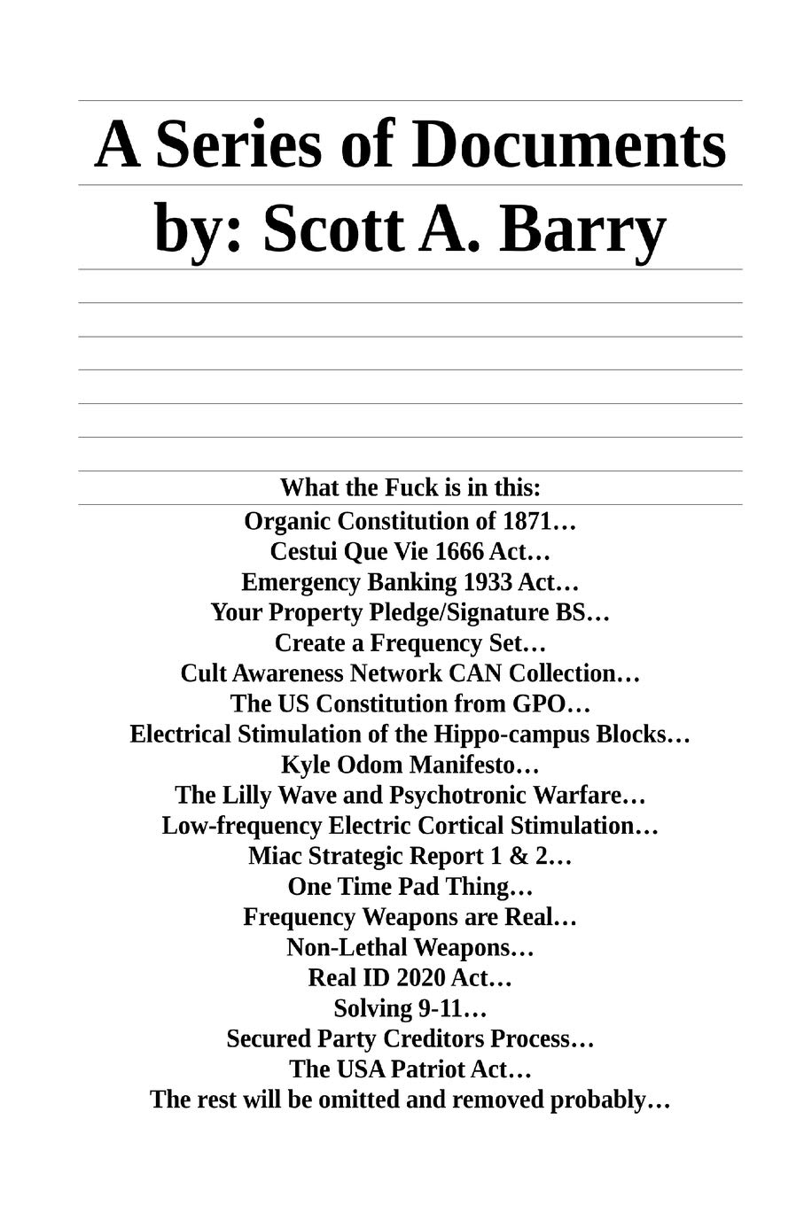 A Series of Documents (Paperback)