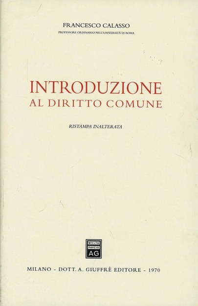Introduzione al diritto comune (Paperback)