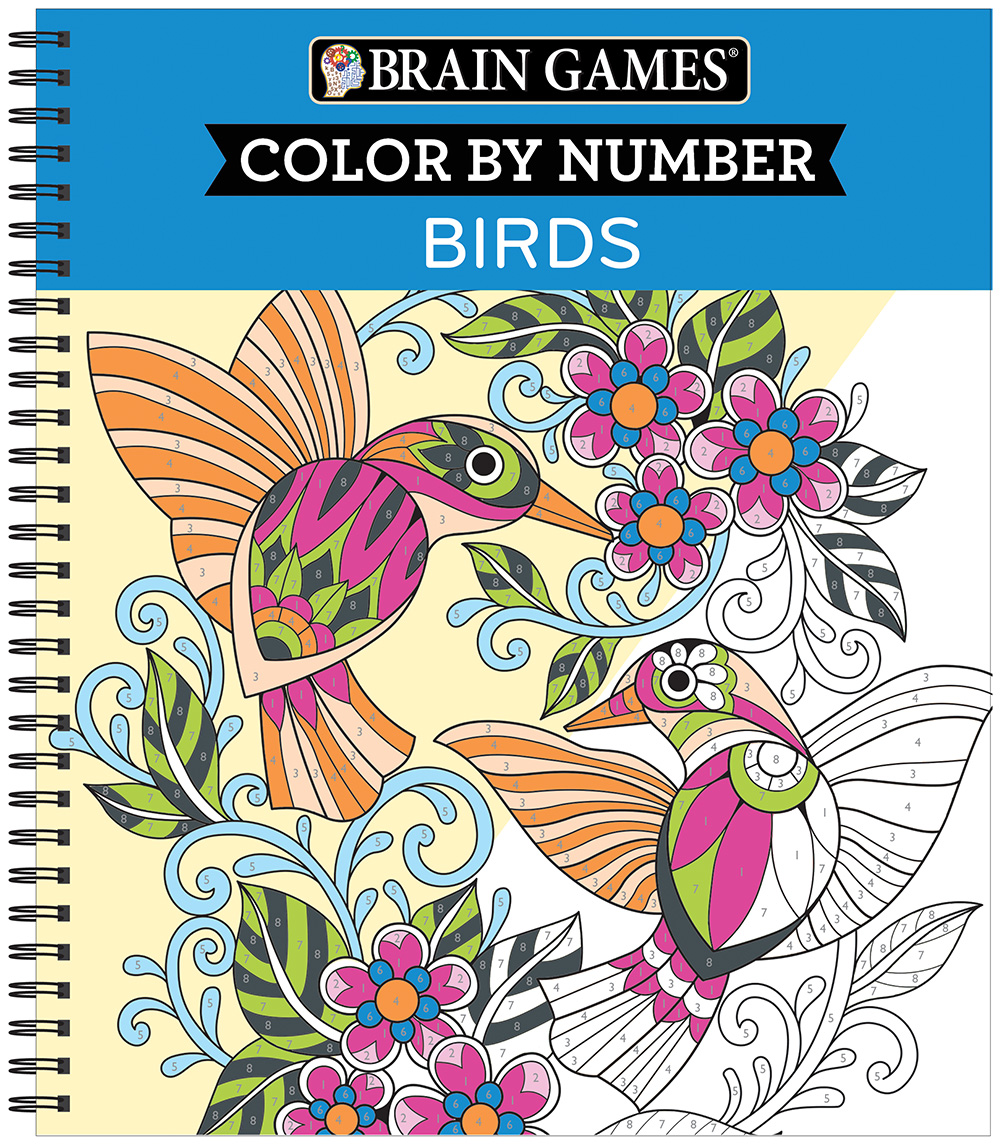 Brain Games - Color by Number: Birds (Spiral-bound)