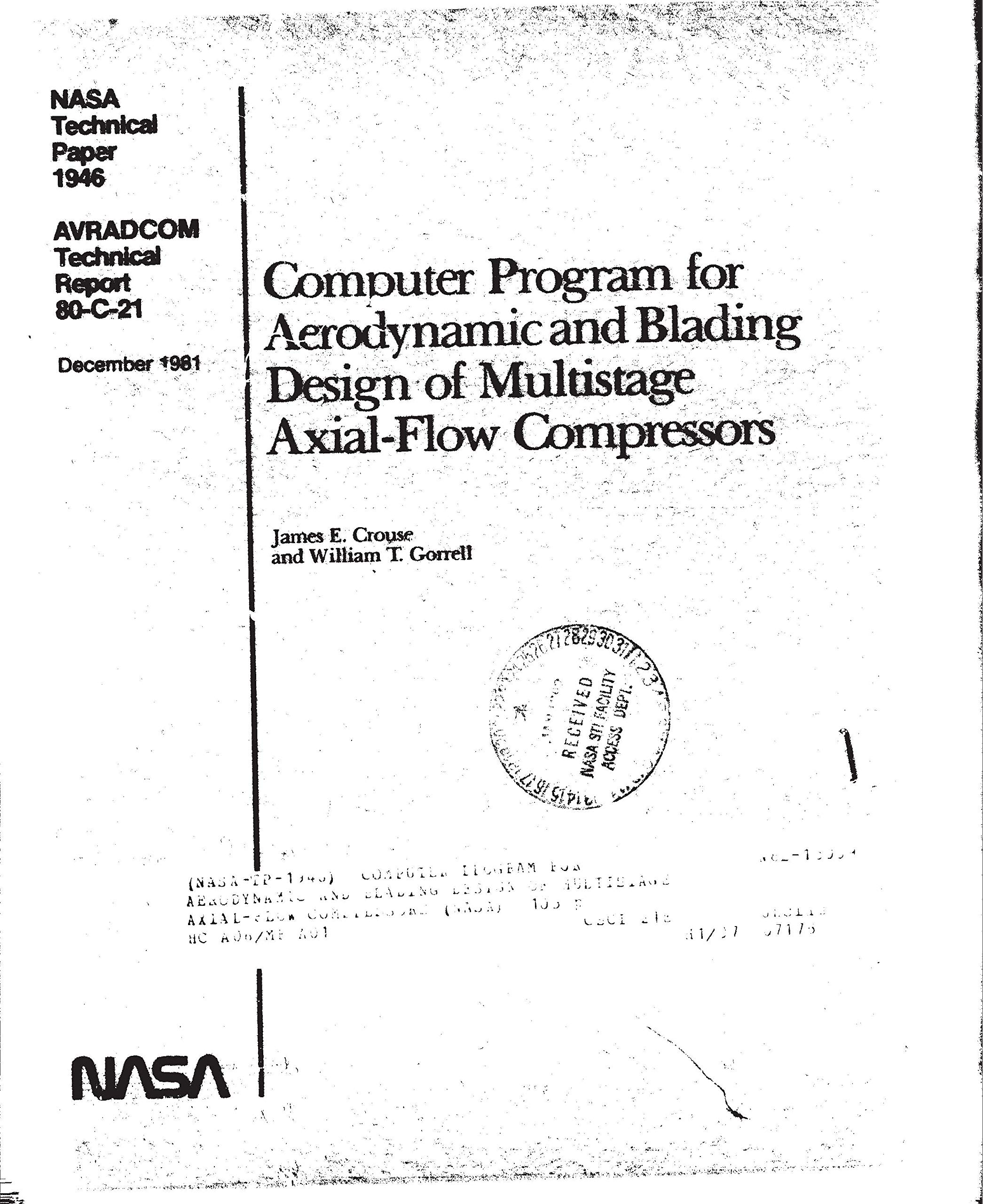 Computer program for aerodynamic and blading design of multistage axial-flow compressors (Kindle Edition)