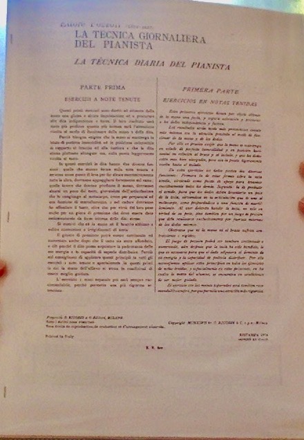 La Tecnica Giornaliera del Pianista (Unknown Binding)