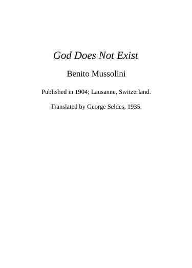 God Does Not Exist (Unknown Binding)
