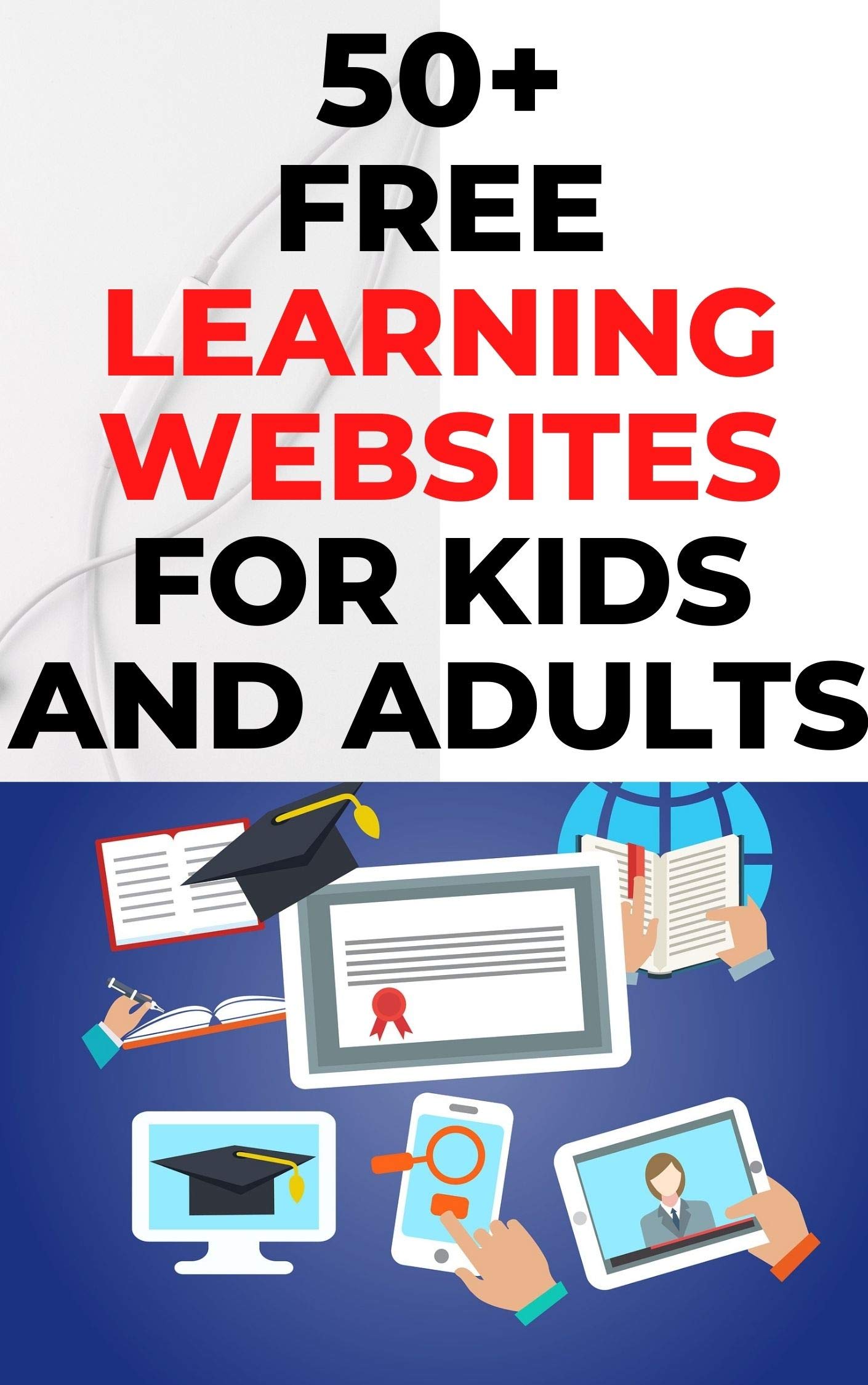50 + Free Learning Websites For Kids And Adults (Kindle Edition)