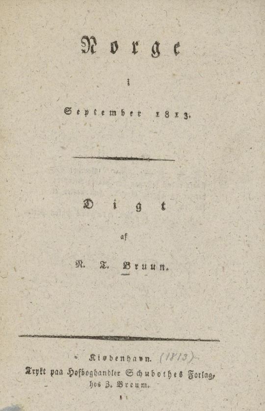 Norge i September 1813: Digt