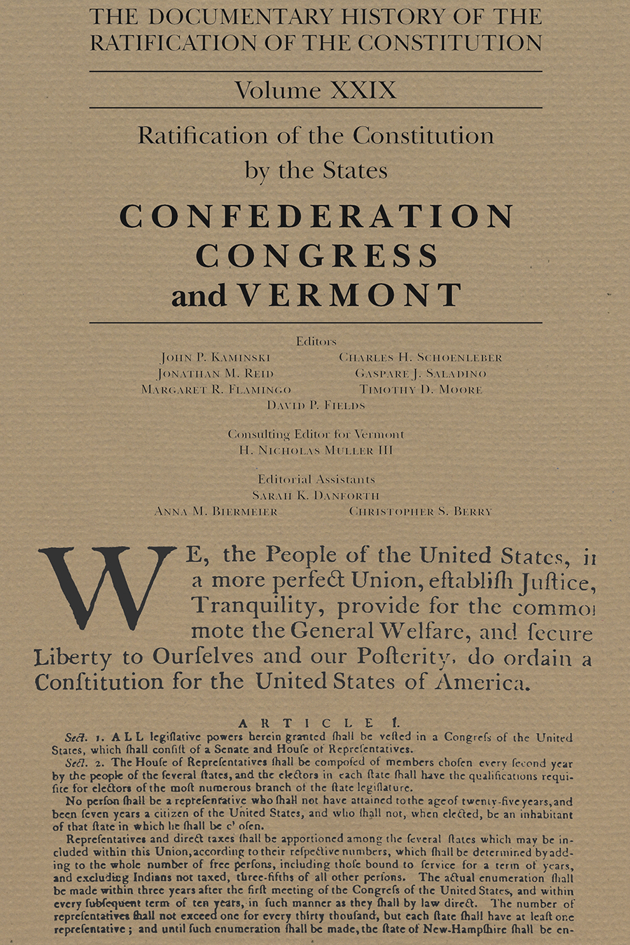 The Documentary History of the Ratification of the Constitution, Volume 29: The Confederation Congress Implements the Constitution and Vermont (Volume 29)