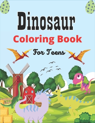 Dinosaur Coloring Book For Teens: 35 Dino Illustrations With Facts. (Lovely Gift for teenagers)
