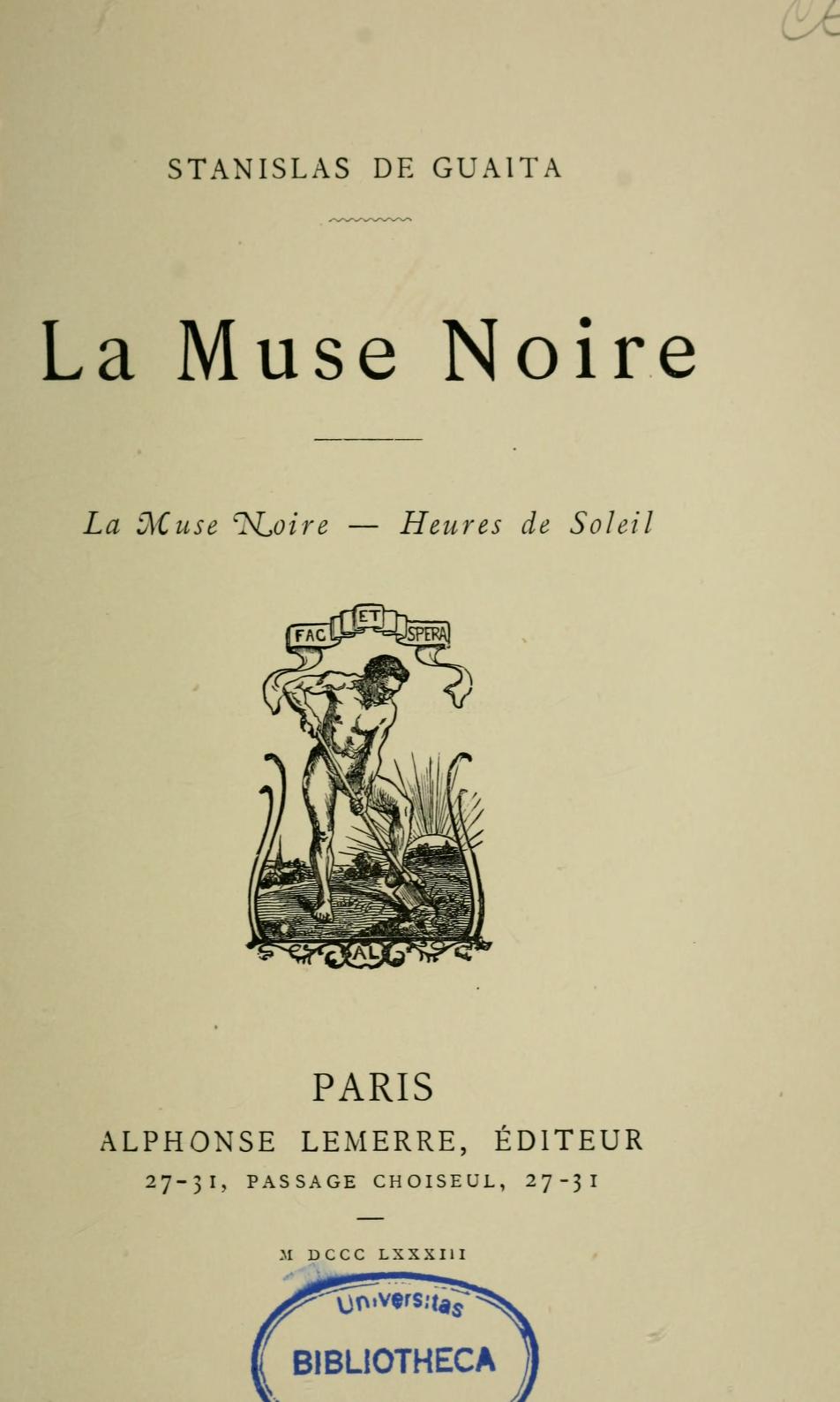 La Muse Noire (Hardcover)