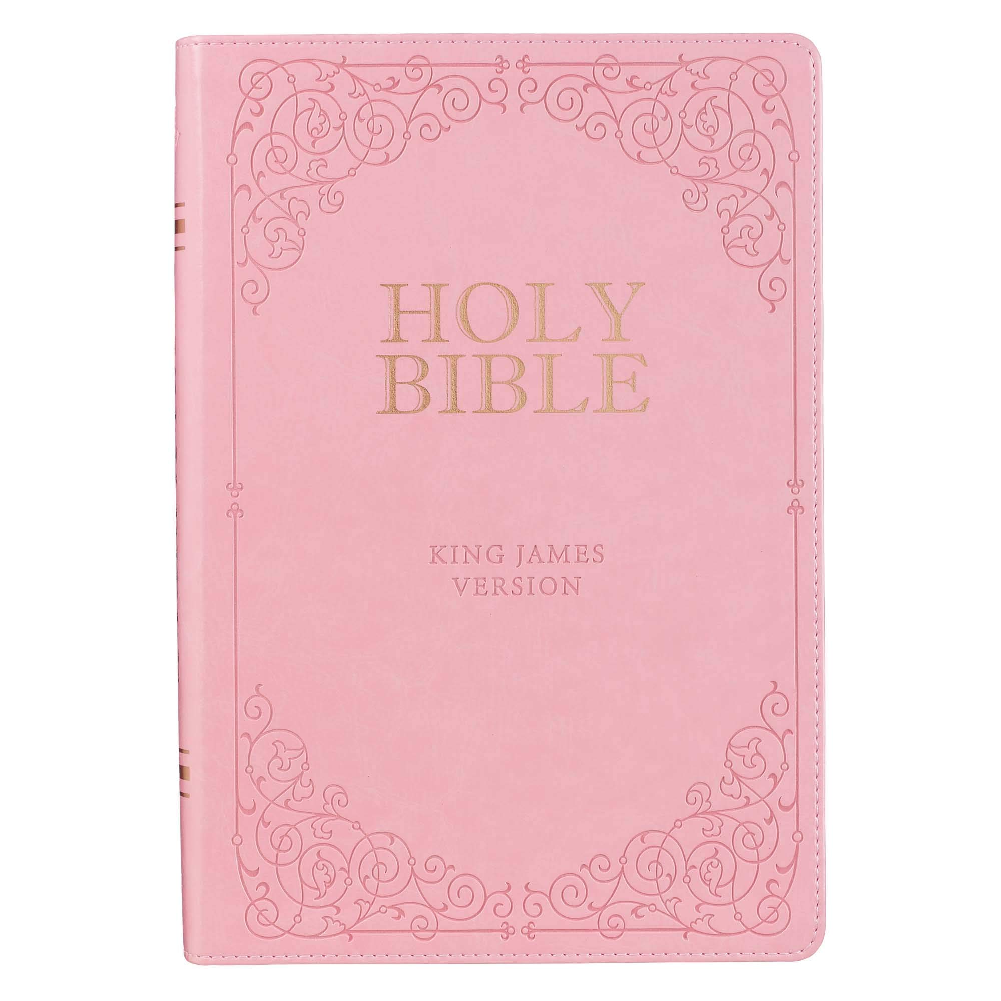 KJV Holy Bible, Giant Print Full-size Faux Leather Red Letter Edition - Thumb Index & Ribbon Marker, King James Version, Pink (KJV Full Size GP Editions)