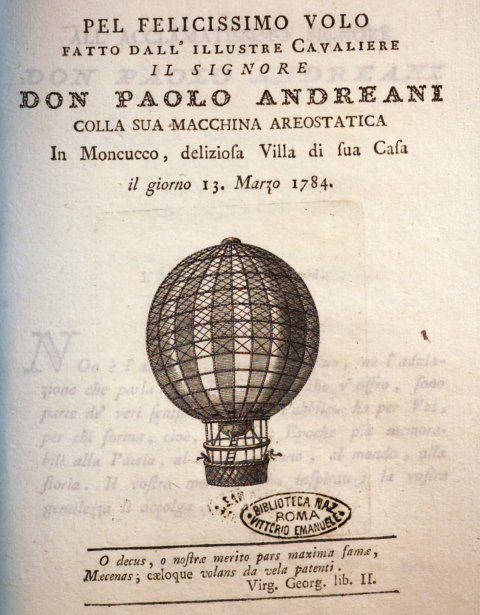 Pel felicissimo volo fatto dall'illustre Cavaliere il signore Don Paolo Andreani colla sua macchina aereostatica In Moncucco, deliziosa Villa di sua Casa il giorno 13. Marzo 1784 (Unknown Binding)
