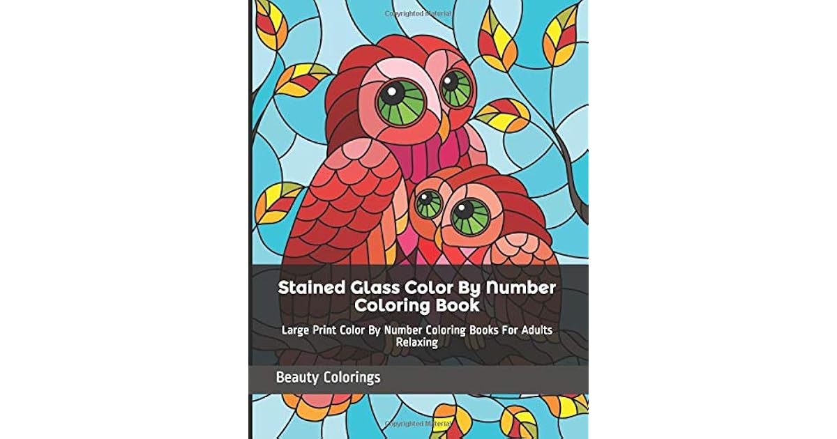Stained Glass Color By Number Coloring Book Large Print Color By