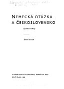 Nemecká otázka a Československo (1938 -1961)