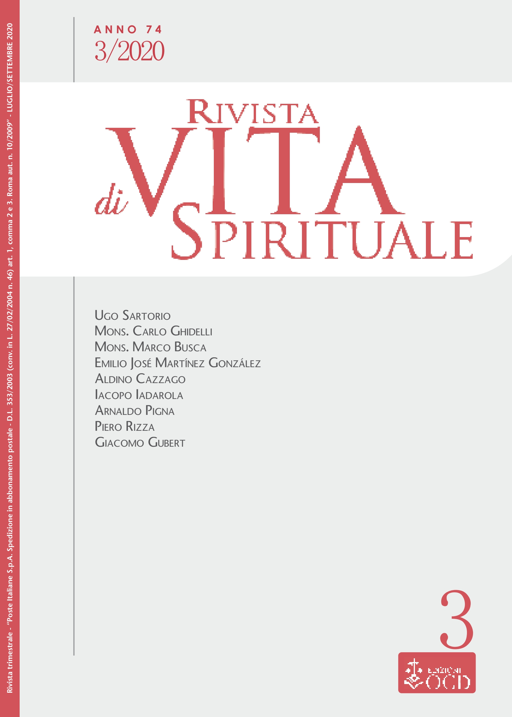 Rivista di Vita Spirituale 74 (3/2020)