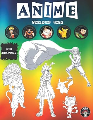 Anime Coloring Book 0 Illustrations Of Characters From The 5 Famous Anime Manga Naruto Dragonball Pokemon One Piece Hunter X Hunter By Cartoon Dejavu