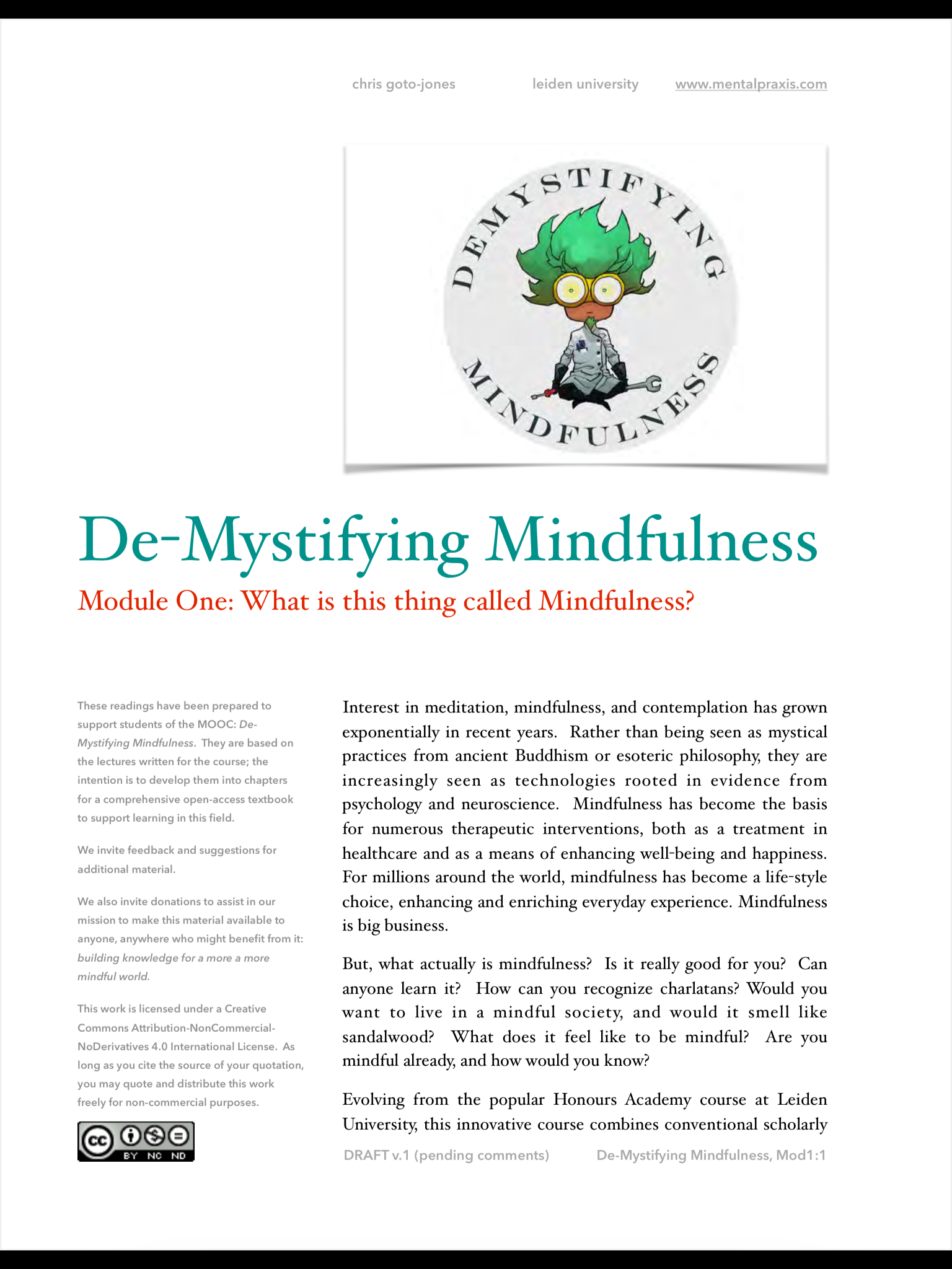 De-Mystifying Mindfulness