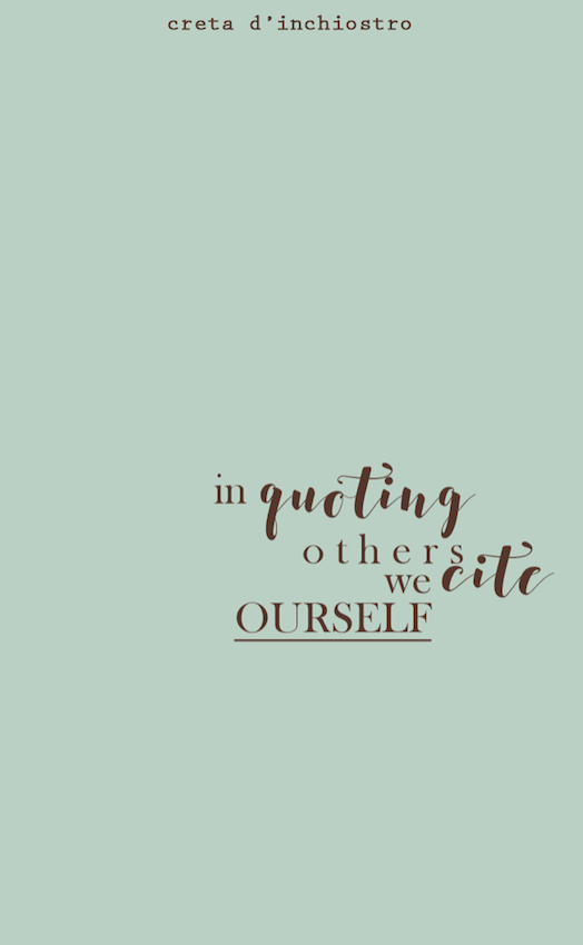 In quoting others we cite ourself