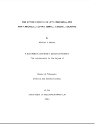 THE DIVINE COUNCIL IN LATE CANONICAL AND NON-CANONICAL SECOND TEMPLE JEWISH LITERATURE