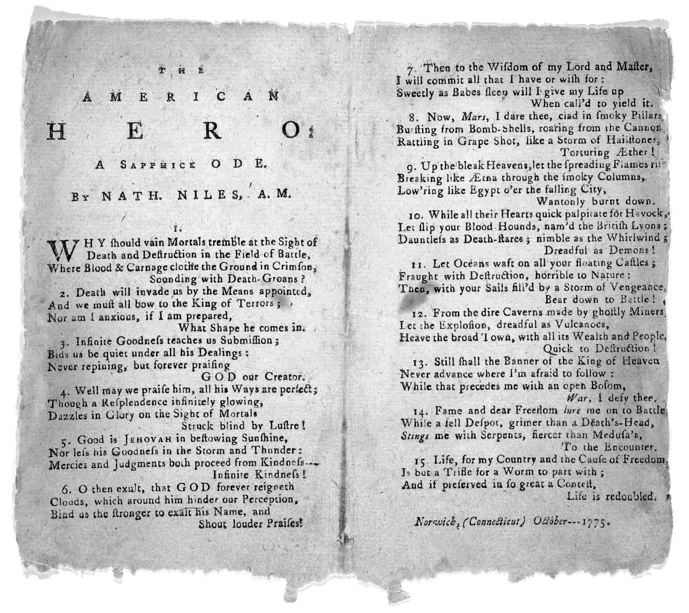 The American Hero: A Sapphick Ode