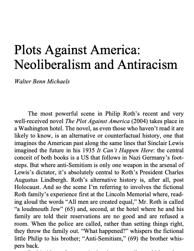 Plots Against America: Neoliberalism and Antiracism