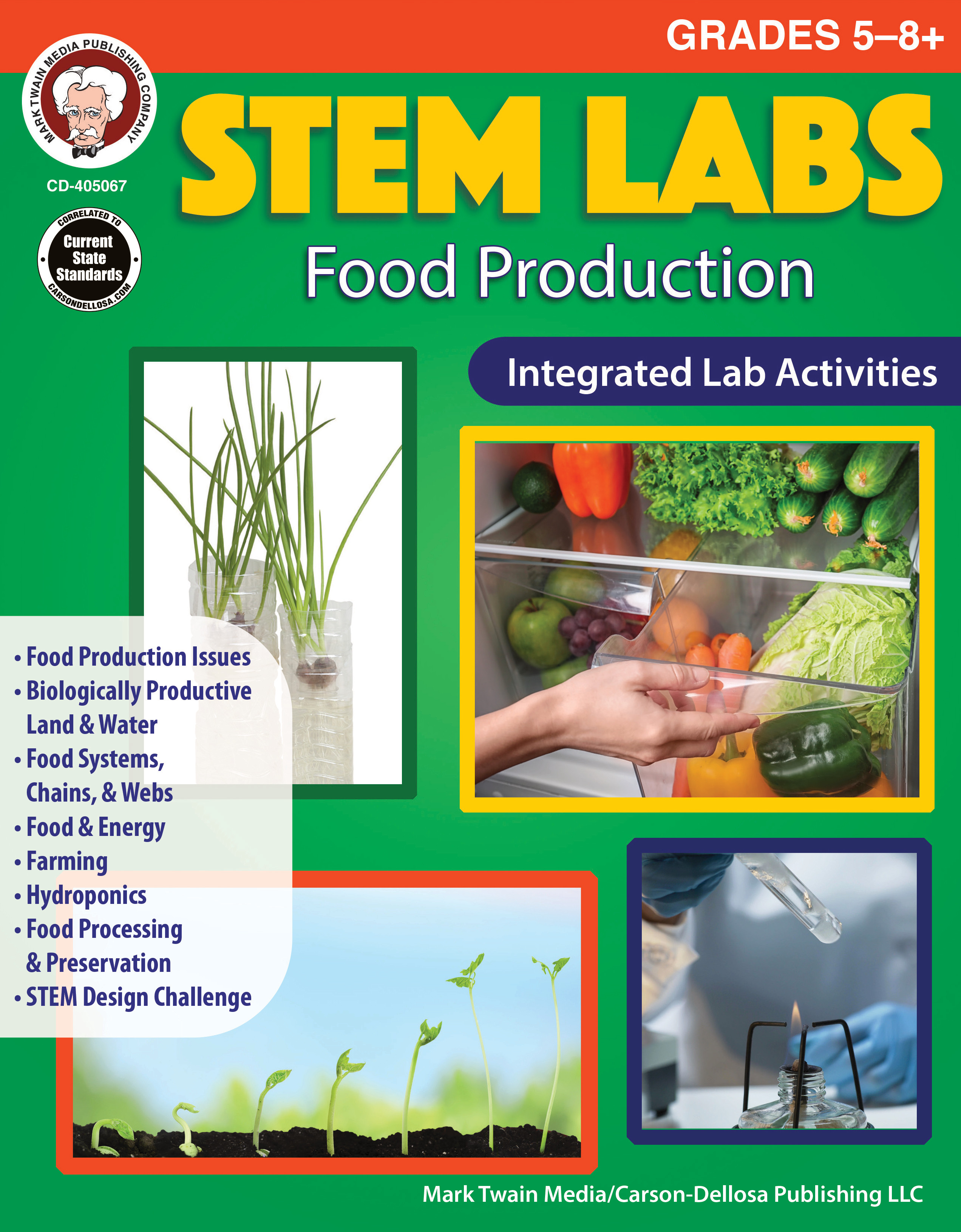Mark Twain STEM Labs Activity Books, Science Workbook for Grades 5 and Up Covering Food Production, Processing, and More, Classroom or Homeschool Curriculum