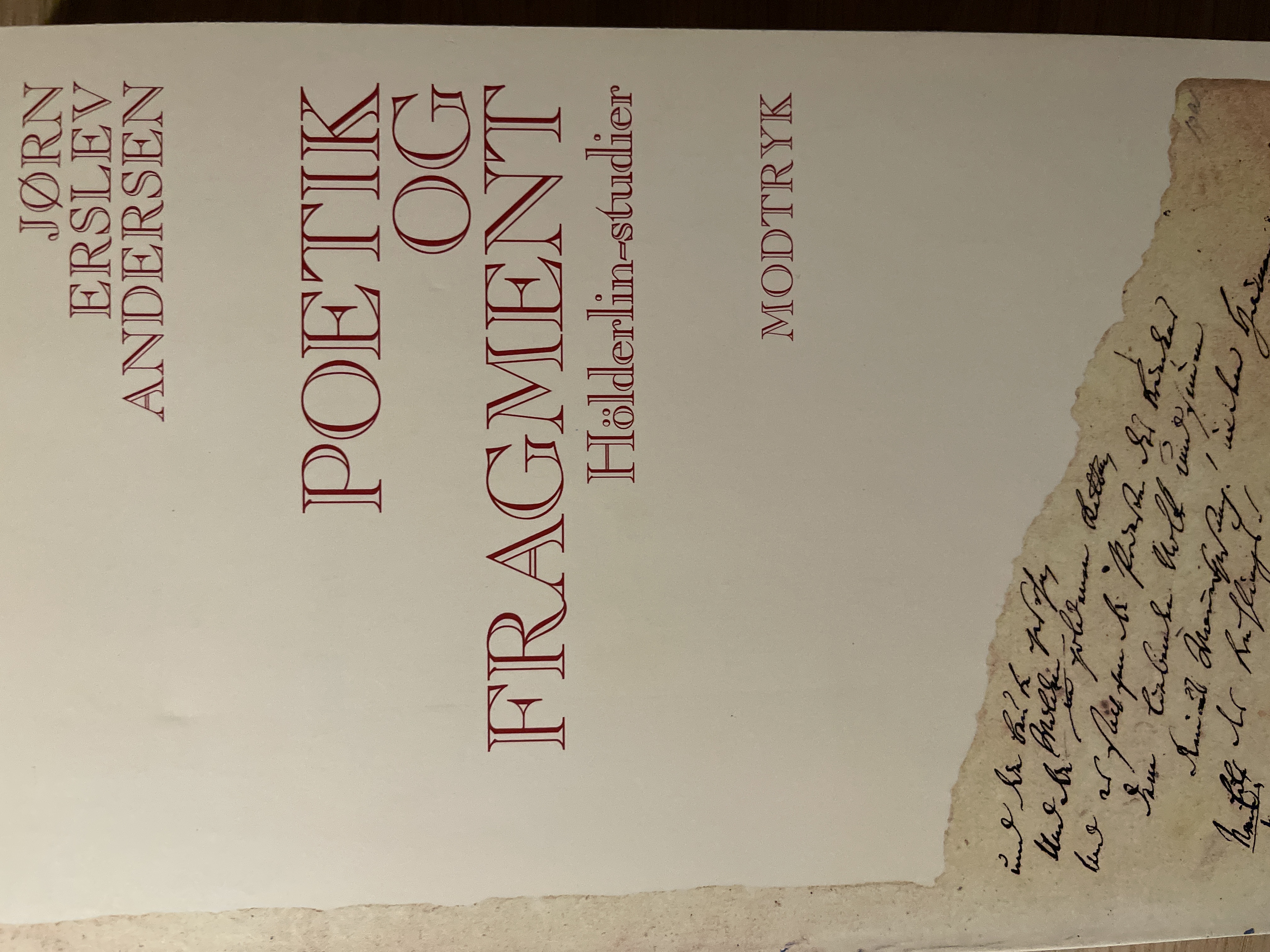 Poetik og fragment. Hölderlin-studier