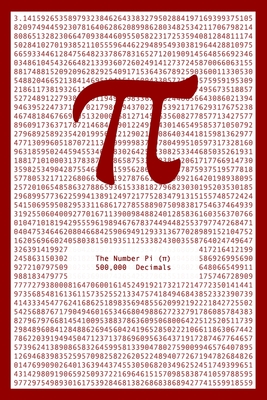 The Number Pi (π) — 500,000 Decimals: Ideal present or gimmick for nerds, number freaks, pi lovers, math, physics, chemistry, computer science, and science students
