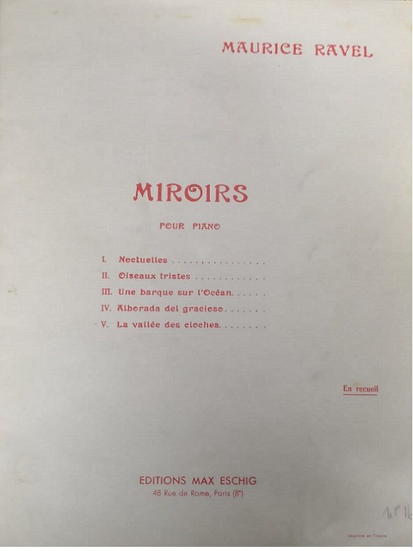 Miroirs pour Piano (Unknown Binding)