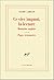 Ce vice Impuni, la lecture: Domaine anglais. Suivi de pages retrouvées