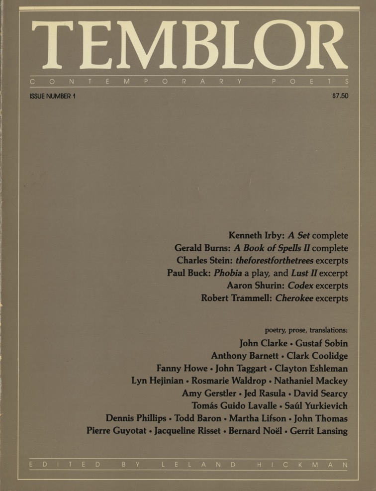 TEMBLOR: Contemporary Poets